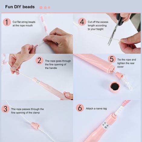 Corde à sauter segmentée à perles souples, longueur ajustable, idéale pour le fitness, pour enfants et adultes. (1/5)