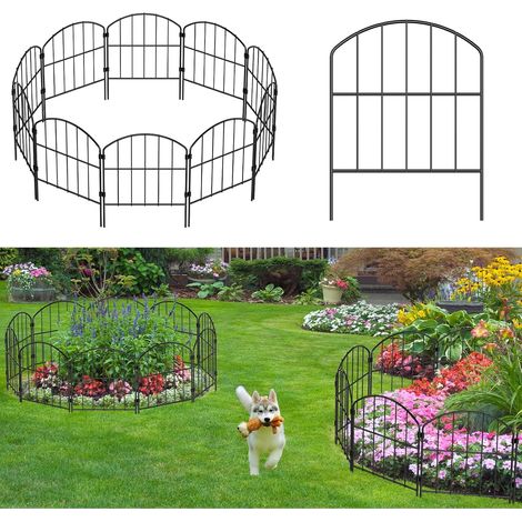 Clôture de jardin en métal 10 panneaux, clôture de barrière pour animaux, panneaux de clôture anti-creusage, clôture de bordure de patio pour animaux pour chien, lapin, cour, patio, décor (1/5)