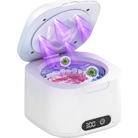 UV ultrasonic cleaning machine for cleaning dentures, jewelry, mini and small, suitable for home use, four speed settings.