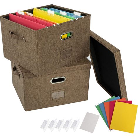 Lot de 2 boîtes de rangement pliantes avec couvercles rigides