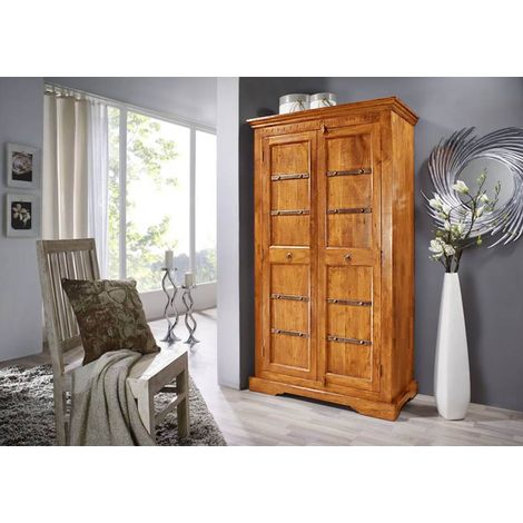 OXFORD 0401 Armadio in legno di acacia - laccato / miele 97x50x176