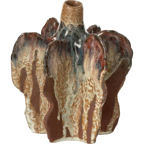 Vase Déco en Céramique "Naga" 15cm Rouille (1/4)