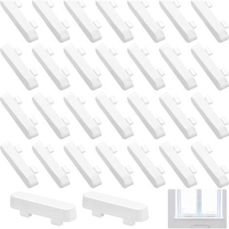 30 Pièces Cache-Trous d'Évacuation pour Fenêtres, Bouchons d'Écoulement Blancs pour Fenêtres PVC, Couvre-Fentes de Ventilation, Protège-Drains pour Fenêtres, Capuchons d'Extrémité (1/5)