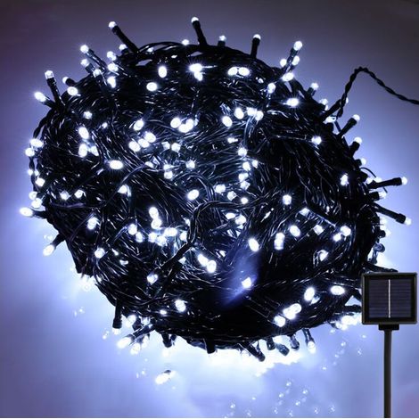 Guirlande lumineuse LED en forme d'étoile, couleur blanc froid, thème de Noël, alimentée à l'énergie solaire, application domestique polyvalente dans différents espaces.-AquaForge (1/5)