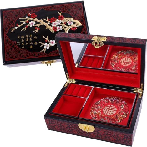 Boite à Bijoux Fleurs de Cerisiers - Coffret Rangement à Bijoux (1/5)