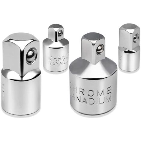 4pcs Adaptateur à Clique Jeu d'adaptateurs Adaptateur à douille Cliquet 1/2" à 3/8",3/8" à 1/2",1/4 "à 3/8",3/8"à 1/4" Adaptateurs Réducteurs Pour Douilles et Embouts