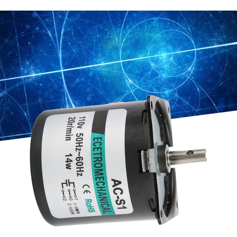 XD60KTYZ+ AC-Synchronmotor mit Halterung, 14 W, Permanentmagnet, niedrige Drehzahl, bidirektional, hohes Drehmoment, Mikromotor mit niedriger Drehzahl, Mittelwelle, 20 U/min, 110 V AC (1/5)