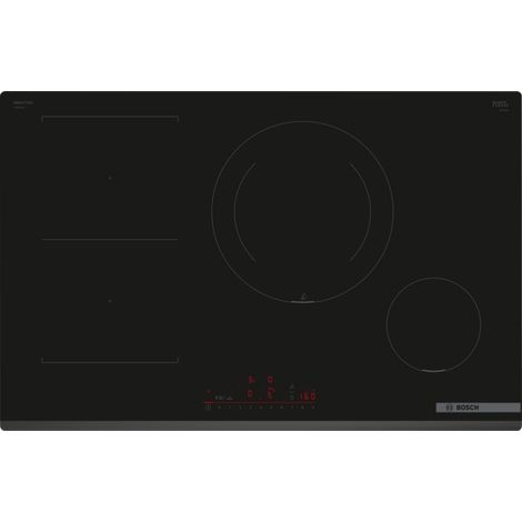 Bosch Serie 6 PVS831HC1E. Colore del prodotto: Nero, Posizionamento dell'apparecchio: Da incasso, Dimensione della larghezza del piano cottura: 80 cm. Tipo di controllo: Touch, Posizione di control... (1/5)
