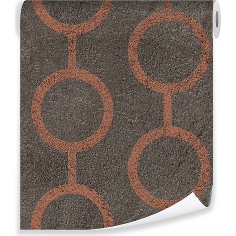 Papier peint géométrique motifs béton déco murale style industriel – rouleau 0,5 x 10 m intissé Wallarena (1/3)