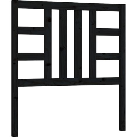 Tête de lit Résistante et économique, Panneau de lit, Noir 96x4x100 cm Bois massif de pin OIB8654E (1/5)