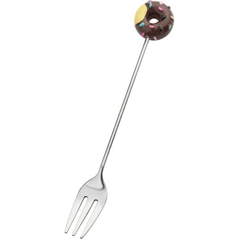 Fourchette Dessert Donut - Cuillère Café - Mélangeur - En Acier Inoxydable - Pour Pâtisseries Et Boissons - Lot De 3 Pièces (1/5)