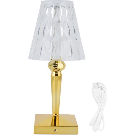 LED-Kristall-Tischleuchte mit Touch-Dimmer, USB-aufladbar, 26 x 12 cm, 1000 lm, warmweiß, für Schlafzimmer, Wohnzimmer, Bar (1/5)