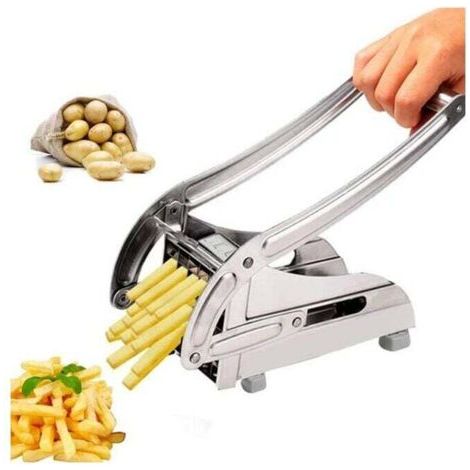 Accesorios de almacenamiento de cocina, cortador profesional de patatas fritas de acero inoxidable para patatas y verduras, para uso doméstico y profesional. (1/4)