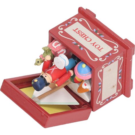 Miniaturbox für Puppenhäuser im Maßstab 1:12, kleine Vintage-Holztruhe zur Tisch- und Schlafzimmerdekoration. (1/5)
