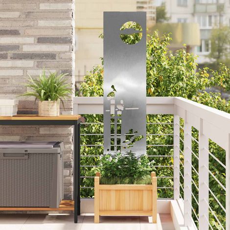 Teenpull – Garten Sichtschutz-Leinwand Silber 32 x 140 cm Edelstahl (1/5)