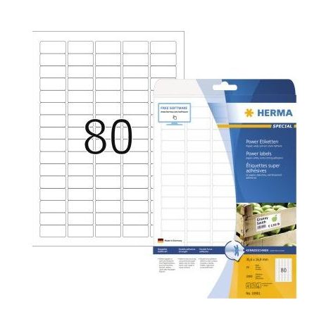 HERMA Etiketten A4 weiß 35,6x16,9 mm extrem haftend 2000 St. (10901) (1/5)