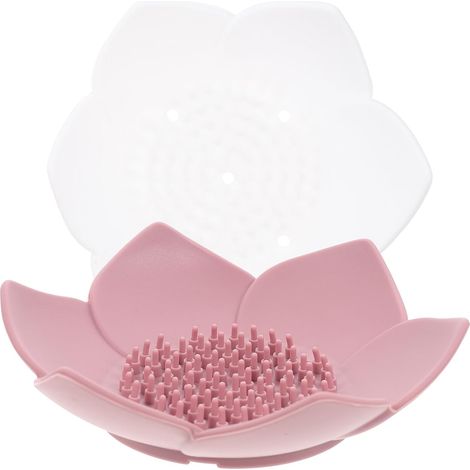 Pieces Silicone Soap Dish with Self Drying Drain Lotus