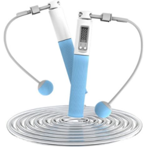 Corde à sauter sans fil avec compteur de calories numérique ajustable, idéale pour l'entraînement physique. (1/5)