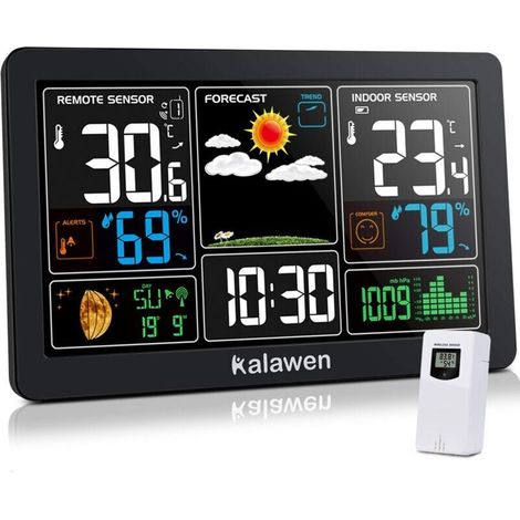 Wireless weather station with indoor/outdoor sensor, MSF digital alarm clock, barometer and garden forecast