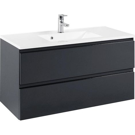 Waschtisch mit 100cm Waschbecken COMO-03, Hochglanz grau, B x H x T ca.: 100 x 56 x 47cm (1/5)