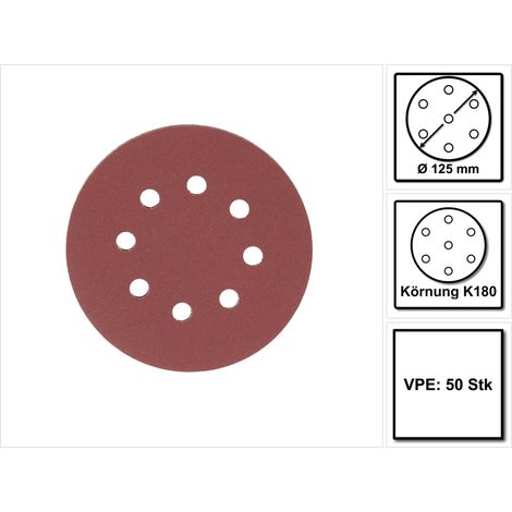 Makita – Papier abrasif auto-agrippant 125mm – Granulométrie 180 – Lot de 50 pièces – Pour bois et métal – Fixation rapide (1/5)