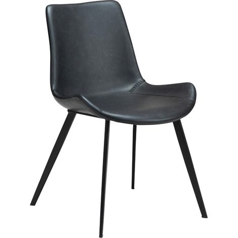 Hype Dan-Form Esszimmerstuhl PU-Kunstleder schwarz.
