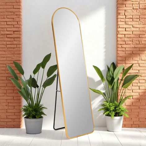 Miroir sur pied avec cadre doré 40x150 cm SEOUL (1/5)