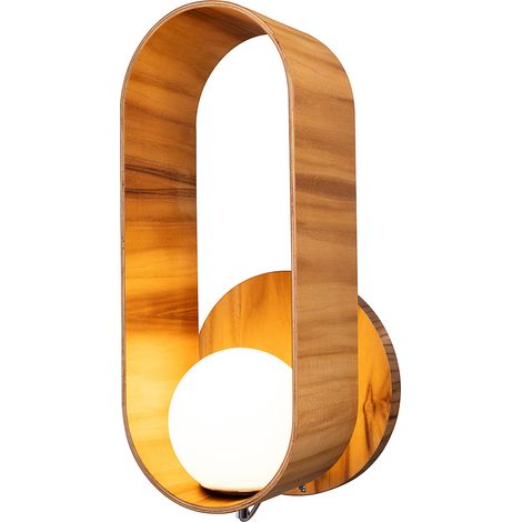 Applique SFERA teak ovale sfera opale E27 Quintiesse (1/5)