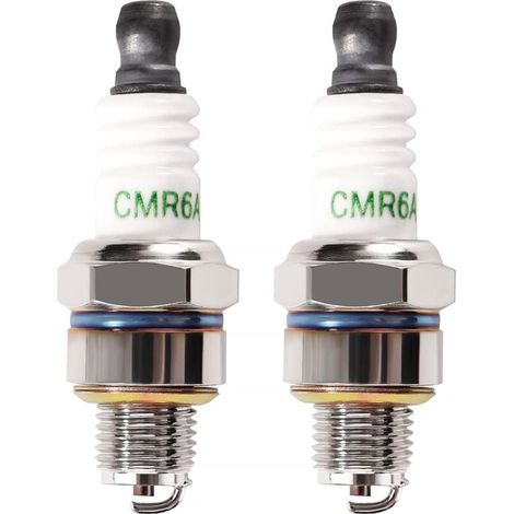 2 candele CMR6A, candela per tosaerba, candela di ricambio con terminale solido per CMR6A, compatibile con Champion 978/RY4C RY4CT10, compatibile con Robin 139-2