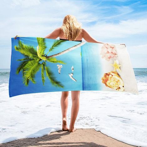 Serviette de plage légère et fine en microfibre, séchage rapide : compacte, anti-sable, absorbante, imperméable au sable