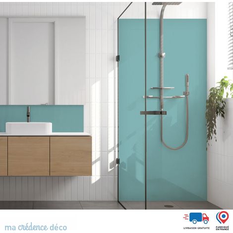 Panneau de douche : Turquoise pastel - Alu composite - 90 - 245 (1/3)