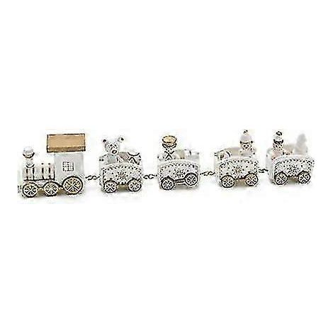 Un ensemble de 5 petits trains de Noël en bois pour décorer les tables de Noël. Décorations de Noël (1/5)