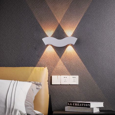 Nouvelle lampe murale à led étanche cour balcon clôture pilier lampe simple jardin créatif extérieur lampe d'escalier blanc 1 pièce MNS (1/2)