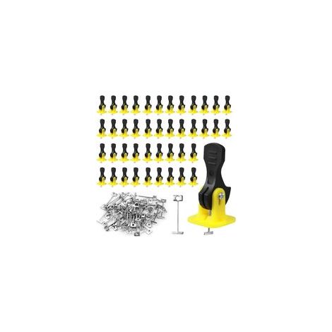 100-teiliges Set selbstnivellierender Fliesenkreuze für Fliesen, 2 mm selbstnivellierende Fliesenkreuze, Fliesennivellierungssystem, mit 100 Stahlnadeln, für Bauarbeiten, Wände (1/5)