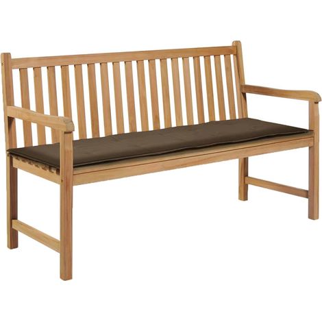 Coussin de banc de jardin 100 % polyester imperméable taupe 150 x 50 x 3 cm DEC021751