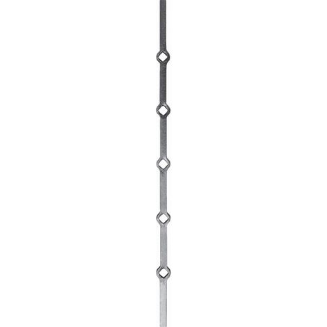Barre carré à trous - Longueur 1100mm - 7 trous carre de 14mm - Acier - DECO FER FORGE