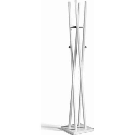 Perchero moderno mod. 470 herrajes cromo brillo lacado blanco, 182 cm(alto)34 cm(ancho)34 cm(largo) (1/2)