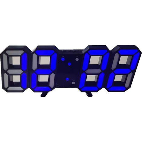 Horloge Murale Numerique LED - Affichage 9,7 Pouces - Heure Date Temperature - Fonction Reveil et Sieste - Alimentation Secteur - 1 Unite (1/5)