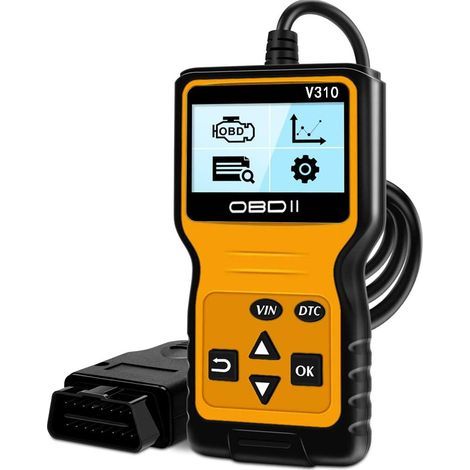 OBD2 Scanner Universel OBD II Scanner Lecteur de Code de Défaut de Moteur Automobile CAN Diagnostic Outil d'Analyse pour les Voitures de Protocole OBDII depuis 1996 (Jaune) (1/5)