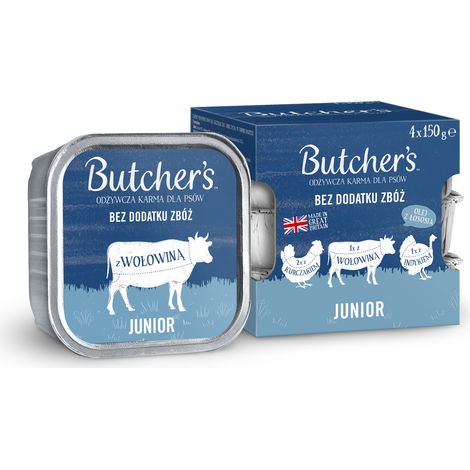 Butcher's Original Junior, mezcla de sabores, comida para cachorros, paté, 1 unidad. (1/5)