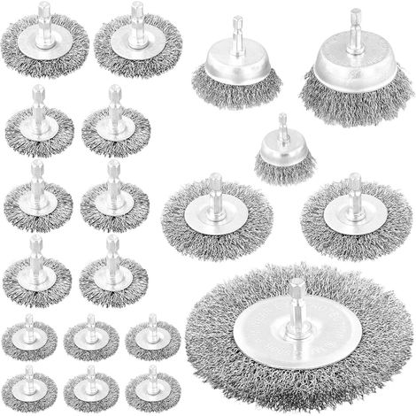 Lot de 20 Brosses Métalliques pour Perceuse et Visseuse - 8 Tailles (1/5)