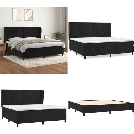 Boxspringbett mit Matratze Schwarz 200x200 cm Samt - Samtbett - Boxspringbett - Doppelbett - Luxusbett - Schlafzimmermöbel - Home & Living (1/5)