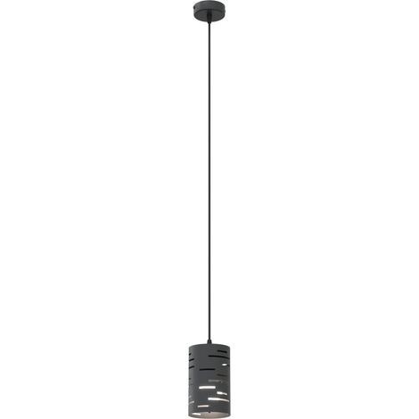 Sospensione 1 Luce Tank In Acciaio Nero Cilindrico (1/2)