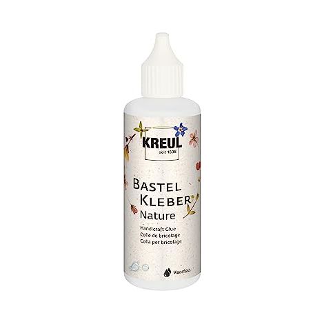 KREUL 49371-COLLE DE BRICOLAGE NATURE, 80 ML, À BASE D'EAU, SANS SOLVANT, INODORE, COLLE DE DÉCORATION DURABLE ET POLYVALENTE PO