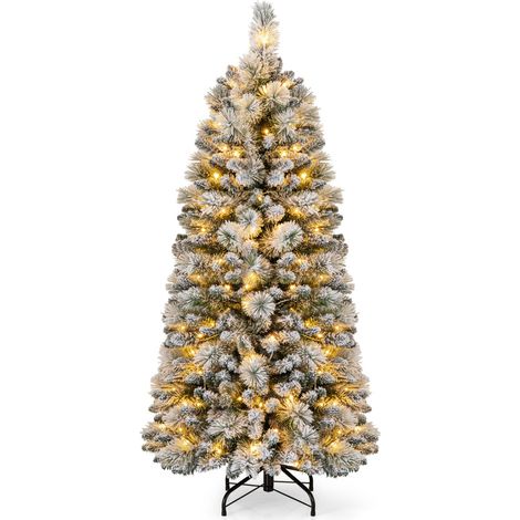 Albero di Natale pop-up 150cm, con aghi di pino e luci LED bianco caldo (1/5)