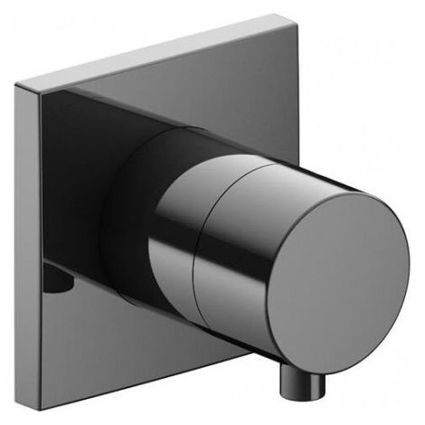 Raccord Keuco IXMO 59541, robinet d'arrêt pour montage encastré DN15, rosette carrée, poignée IXMO Comfort, Coloris: Chrome noir poli - 59541121002