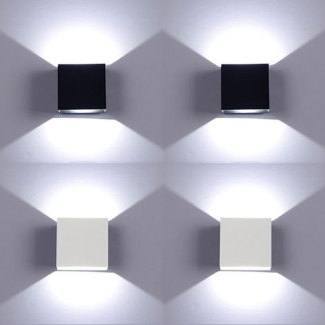 4 pièces haut et bas LED applique intérieure 6W 6000K aluminium intérieur applique murale appliques chambre couloir escaliers (1/5)