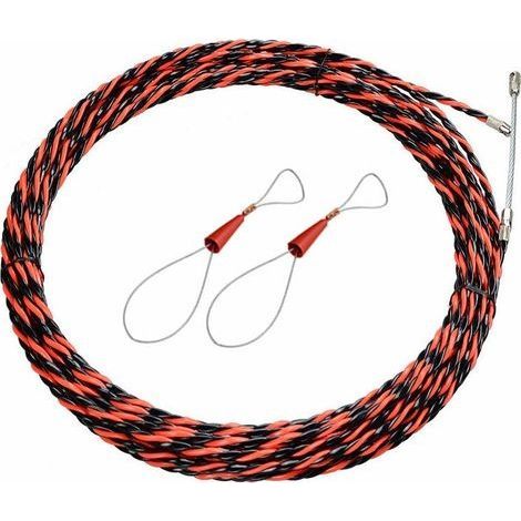 Aiguille Electricien 50M Tire Fil Electrique 5mm Diamètre Aiguille Tire Fil, rétractable d'installation pour tire Cable et rallonge en acier spiralé flexible tire fils electrique Tire fils d'électrici (1/5)