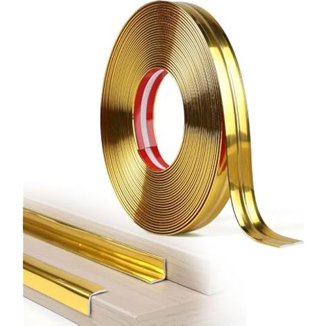 Moulure Flexible Decorative Murale Adhesive 2cm×10m, Miroir Or (1/5)