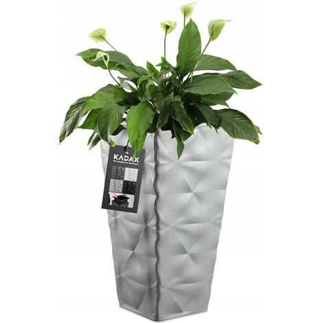 KADAX Blumentopf mit Einlage, Pflanzkübel, aus Kunststoff, 30 cm, Grau